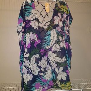 Swimming Multiple Floral CoverTop